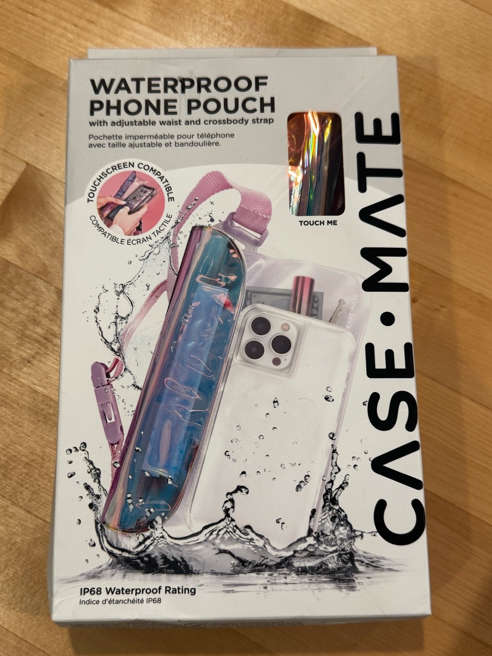 case-mate Iridescent Pink and Blue Waterproof Phone Pouch